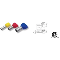 Szigetelt érvéghüvely 2x10 piros (100db/cs)