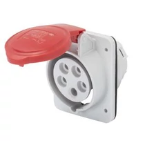 Ipari dugalj beépíthető 3P+N+E 5P 400V(50+60Hz) piros ferde 16A IP44 műanyag IEC309HP GEWISS