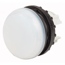 Jelzőlámpa fej kerek fehér lapos 1-lámpa króm műanyag-előlapgyűrű 22mm-átmérő IP67 M22-L-W EATON