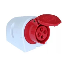 Ipari dugalj falra szerelhető 3P+E 16A 400V(50+60Hz) piros IP44 műanyag 6h-pozíció csavaros PCE