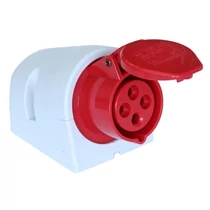 Ipari dugalj falra szerelhető 3P+E 32A 400V(50+60Hz) piros IP44 műanyag 6h-pozíció csavaros PCE