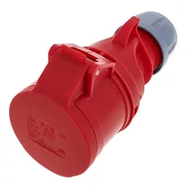 Ipari dugalj lengő 3P+N+E 16A 5P 400V(50+60Hz) piros egyenes IP44 műanyag 6h-pozíció Shark PCE