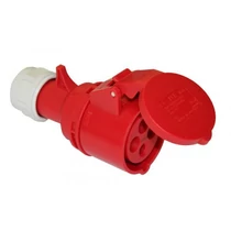 Ipari dugalj lengő 3P+N 32A 4P 400V(50+60Hz) piros egyenes IP44 műanyag 6h-pozíció Shark PCE