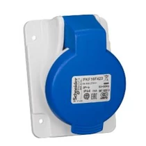 Ipari dugalj beépíthető 2P+E 2P 230V(50+60Hz) kék ferde 16A IP44 műanyag PratiKa Schneider