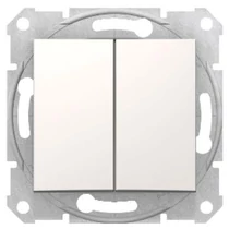 Sedna 106+6 kettős váltókapcsoló betét központi fedéllel krém süllyesztett IP20 2- Schneider