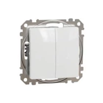 SednaÚj 106+6 kettős váltókapcsoló betét adapterrel fehér süllyesztett csavaros IP20 Schneider