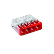 Vezetékösszekötő átlátszó 4-pólus 0.5-2.5mm2 24A 450V átlátszó működtetőkarral WAGO