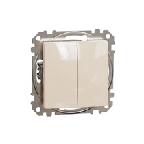 SednaÚj 106+6 kettős váltókapcsoló betét adapterrel bézs süllyesztett IP20 Schneider