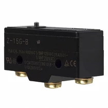 Mikrokapcsoló nyomóbütyök műanyag 1ny 1z 15A/AC15/230V IP00 csúszó érintkező Z-15G-B OMI OMRON