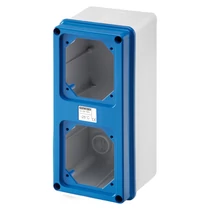 Szerelvénydoboz falonkívüli IP67 16-32A CEE dugaljakhoz műanyag 120mm x 280mm 92mm szürke GEWISS