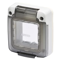 COMBI SYSTEM vízmentes csapfedél szürke IK09 fedéllel IP65 2 modulos (HT dugaljhoz is) GW27403