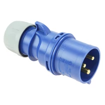 Ipari dugvilla lengő 2P+E 32A 3P 230V(50+60Hz) kék IP44 műanyag csavaros 6h-pozíció Shark PCE