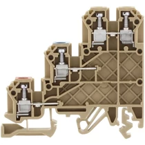 Háromszintes sorkapocs 2,5mm2 TS32/35 24A 250V csavaros bézs IK2,5BG CONTA-CLIP