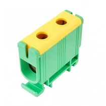 Univerzális sorkapocs PE zöld-sárga 35-150mm2Cu/Alu 1P csavaros kalapsínre UK 150/1 PE Pollmann
