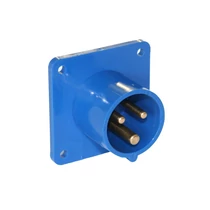 Ipari dugvilla 2P+E beépíthető 16A 3P 230V(50+60Hz) kék műanyag egyenes csavaros PCE