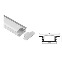LED szalag alu profil Clearled süllyesztett +matt pattintós fedél 2méteres szett