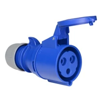 Ipari dugalj lengő 2P+E 32A 3P 230V(50+60Hz) kék egyenes IP44 műanyag 6h-pozíció Shark PCE