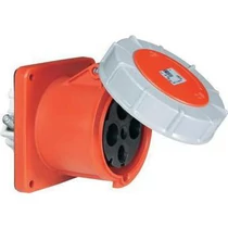 Ipari dugalj beépíthető 63A 4P 400V(50+60Hz) piros egyenes IP67 műanyag 6h-pozíció csavaros PCE