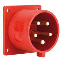 Ipari dugvilla 3P+N+E beépíthető 32A 5P 400V(50+60Hz) piros műanyag egyenes csavaros PCE