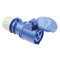 Ipari dugalj lengő 2P+E 16A 3P 230V(50+60Hz) kék egyenes IP44 műanyag 6h-pozíció Shark PCE
