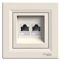 Asfora adatcsatlakozó dugalj UTP RJ45 8(8) Cat5e süllyesztett krém Schneider