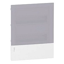 Kiselosztó PE/N-sínnel műanyag 2x 12M süllyesztett fehér IP40 átlátszó ajtó Mini Pragma Schneider