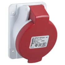 Ipari dugalj beépíthető 3P+N+E 3P 400V(50+60Hz) piros ferde 16A IP44 műanyag PratiKa Schneider