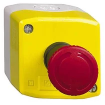 Vészgomba-nyomó komplett tokozott d22 2ny falonkívüli 40mm-fej csavaros Harmony XALK Schneider
