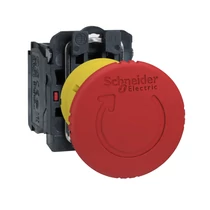Vészgomba-nyomó komplett d22 1ny süllyesztett 40mm-fej fordító nyugtázás Harmony XB5 Schneider