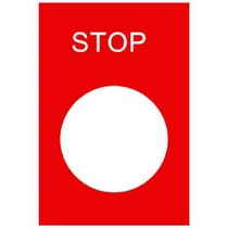 Felirati tábla darukapcsolóhoz STOP piros négyszögletes-forma 30mm-sz 40mm-ma ZB2 Schneider