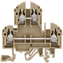 Kétszintes sorkapocs 4mm2 TS32/35 32A 500V csavaros bézs RKD4 CONTA-CLIP