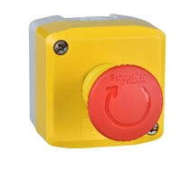 Vészgomba-nyomó komplett tokozott d22 1ny 40mm-fej fordító nyugtázás Harmony XALK Schneider