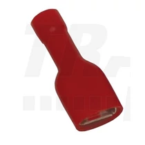 Csúszósaru 21mm hüvely teljesen szigetelt 17.5A piros lapos 6,3x0,8 mm réz 0,75-1,5mm2 TRACON
