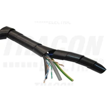 Vezetékspirál lapos 10m fekete 20-120mm TRACON