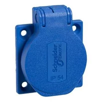 Ipari dugalj falra szerelhető 2P+E 16A 3P 250V műanyag 50x50mm kék egyenes IP54 PratiKa Schneider