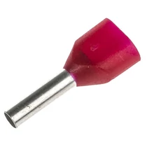 Érvéghüvely szigetelt iker 2x 1.5mm2 20mm piros H1,5/20 ZH R SV Weidmüller