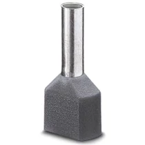 Érvéghüvely szigetelt iker 2x 4mm2 12mm szürke TRACON