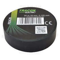 Szigetelőszalag fekete 18mm-sz 20m-ho TRACON