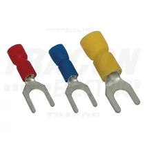 Villás saru 1,5mm2 3M/csavar villás-alakú PVC piros réz ónozott TRACON