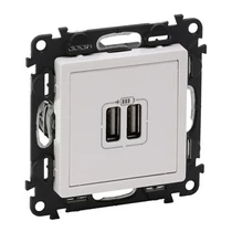 ValenaLife USB töltőaljzat A+A 2/ki 2400mA-max. 5V süllyesztett fehér LEGRAND