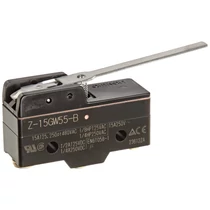 Mikrokapcsoló hosszú lemezkar műanyag 1ny 1z 15A/AC15/230V IP00 csúszó érintkező Z-15GW55-B OMRON
