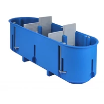 Gipszkarton szerelvénydoboz 3-as ovális 68mmx 210mmx 65mm-átmérő kék műanyag P3x60D SIMET