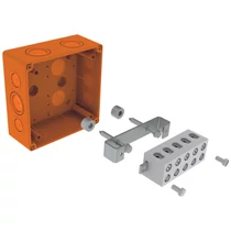 Kötődoboz falonkívüli tűzálló műanyag 100mmx 100mm 61mm IP66 E90-tűzálló narancs KSK KOPOS