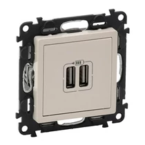 ValenaLife USB töltőaljzat A+A 2/ki 2400mA-max. 5V süllyesztett bézs LEGRAND