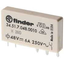 Relé keskeny NYÁK/dugasz 6A 1-v 24VDC monostabil IP20 34.51.7.024.0010 FINDER