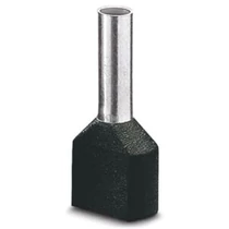Érvéghüvely szigetelt iker 2x 1.5mm2 8mm fekete TRACON