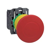 Vészgomba-nyomó komplett d22 1ny 1z süllyesztett 40mm-fej fordító nyugtázás Harmony XB5 Schneider