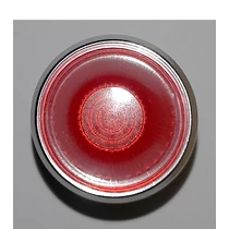 Jelzőlámpa fej F…foglalathoz kerek piros magas króm fém-előlapgyűrű IP65 L2-rt VA Elektronika