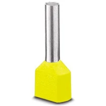 Érvéghüvely szigetelt iker 2x 6mm2 14mm sárga TRACON