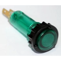 Jelzőlámpa kompakt műa. d10 1x zöld 24V AC/DC kerek lapos fényforrással L-10/24 VA Elektronika